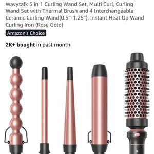 Wavytalk Rose Gold Curling Wand Set